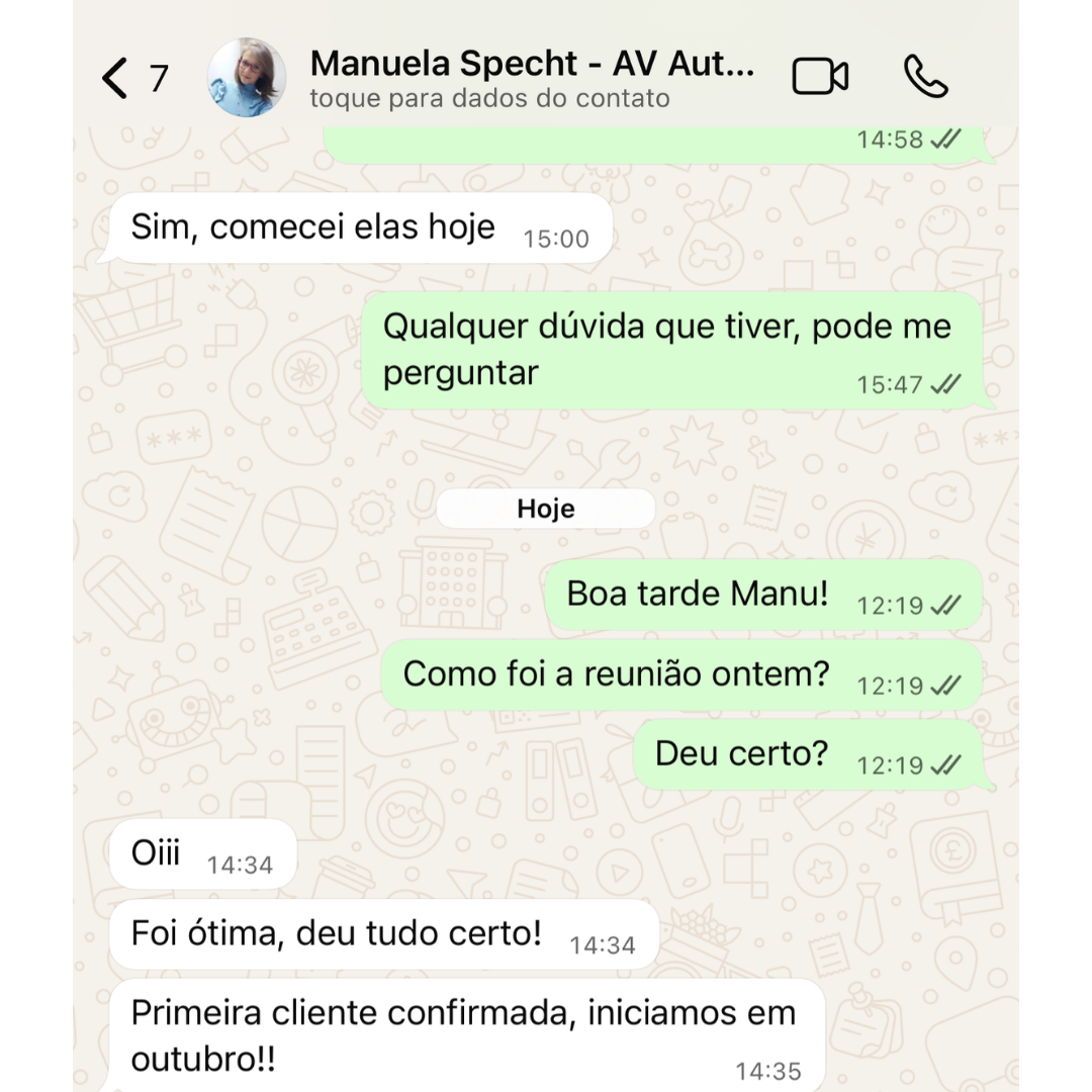 Resultado compartilhado pela aluna Manuela