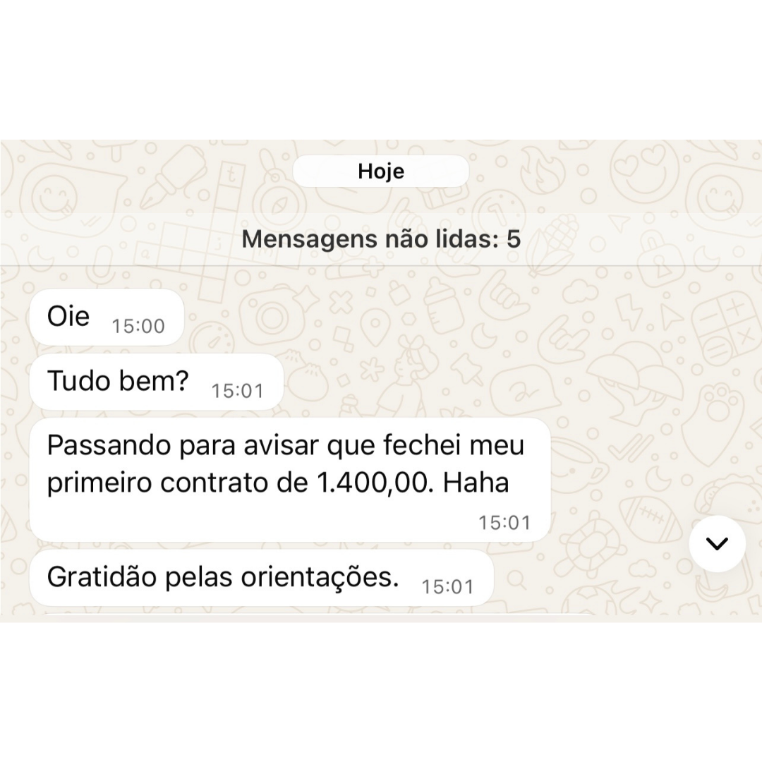 Primeiro contrato de R$ 1.400